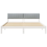 Bed frame White and light grey 180 x 200 cm Solid pine wood 3394357