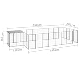 Dog Kennel Silver 10.89 m Steel 3082210
