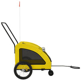 Pet Bike Trailer Yellow Oxford Fabric and Iron 93987