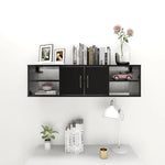 ZNTS Wall Shelf Black 102x30x29 cm Engineered Wood 806257