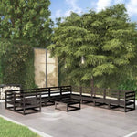 ZNTS 11 Piece Garden Lounge Set Solid Pinewood 3076013