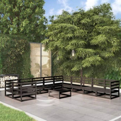 ZNTS 11 Piece Garden Lounge Set Solid Pinewood 3076013