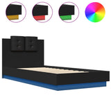 Bed Frame with LED without Mattress Black 100x200 cm 3210025