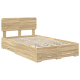 Bed Frame with Drawer Sonoma Oak 135 x 190 cm Engineered Wood 3412384