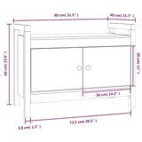 Hall Bench White 80x40x60 cm Solid Wood Pine 821780