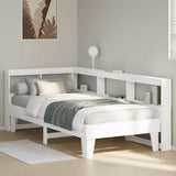 Bookcase Bed without Mattress White 100x200cm Solid Wood Pine 3324545