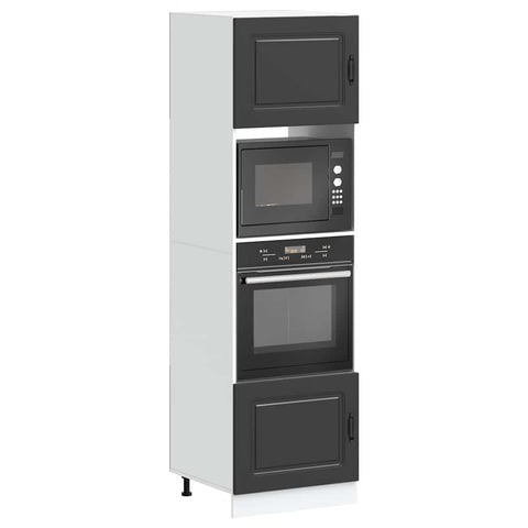 Oven Cabinets 2 pcs Kalmar Black Engineered Wood 3315032