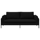 3-Seater Sofa Black 222 x 81 x 89 cm Fabric 42048631