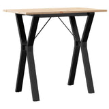 Dining Table Y-Frame 80x50x75 cm Solid Wood Pine and Steel 3282716