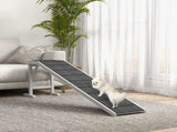 Pet Ramp for Dogs with Non-Slip Carpet and Top Platform - White & Grey T3398P425259