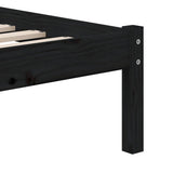 3101212 Bed Frame without Mattress Black Solid Wood 100x200 cm
