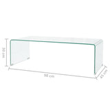 244189 Coffee Table Tempered Glass 98x45x30 cm Clear