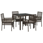 Garden Dining Set 5 pcs Brown Poly rattan 3334864