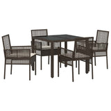 Garden Dining Set 5 pcs Brown Poly rattan 3334864