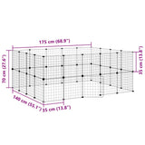 36-Panel Pet Cage with Door Black 35x35 cm Steel 3114039