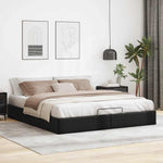 Ottoman Bed Frame without Mattress Black Super King Faux Leather 3310831