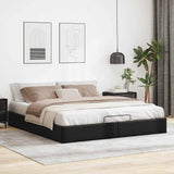 Ottoman Bed Frame without Mattress Black Super King Faux Leather 3310831