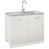 Kitchen Sink with Drainer Set Silver 1000x500x155 mm Stainless Steel 147236