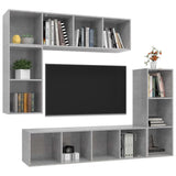 4 Piece TV Cabinet Set Concrete Grey Engineered Wood 3079821