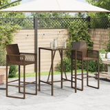 Outdoor Bar Table Brown 70x70x110 cm Poly Rattan 368694