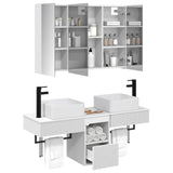 Bathroom Cabinet Set 4 pcs White 103.5 x 15.5 x 70 cm 3406303