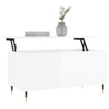 Coffee Table High Gloss White 90x44.5x45 cm Engineered Wood 830966