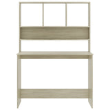 Desk with Shelf Sonoma Oak 110x45x157 cm Engineered Wood 800390