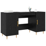 Desk with Shelf Black oak 140 x 50 x 75 cm Engineered wood 879527