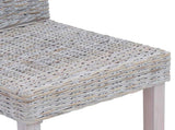 Dining Chair 2 pcs Solid Mahogany Wood White Wash 42012419