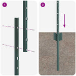 Green Fence Posts 44 pcs Green Metal 3335923