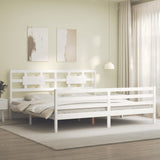 Bed Frame without Mattress White 200x200 cm Solid Wood 3194462
