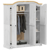 Wardrobe Corona White 151.5x52x186 cm Solid Wood Pine 4012159