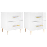 ZNTS Bedside Cabinets 2 pcs High Gloss White 40x35x47.5 cm Engineered Wood 827281