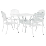 Garden Table Set 5 pcs White Cast Aluminium 3334730