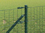 Embedded Fence Post 7 pcs Green Powder-Coated Steel 42004190