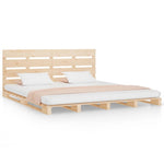 ZNTS Bed Frame without Mattress 160x200 cm Solid Wood Pine 3120142