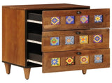 Bedside Cabinet Brown 50 x 33 x 62 cm Solid Mango Wood 4018233