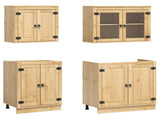 Cabinet with Shelf SKI 4 pcs Honey Brown Solid Pine Wood 3392645