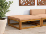 Sectional Footrest with Cushions Solid Acacia Wood Natural 42028338