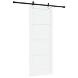 Sliding Door 83 x 211 cm Engineered Wood White and Black 3450116