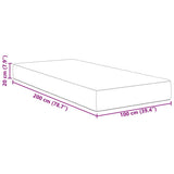 Bed Mattress with Mattress Cream 100 x 200 cm Fabric 42008273
