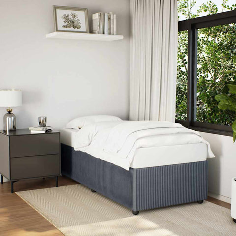 ZNTS Bed Frame without Mattress Dark Grey Single Velvet 3285042