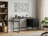 Desk with Storage Black Oak 120 x 50 x 75 cm 8007996