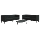 Living Room Couch 2 pcs Black 194 x 74.5 x 70.5 cm Faux Leather 3385862