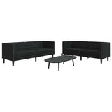 Living Room Couch 2 pcs Black Faux Leather 3385862