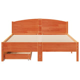 Bed Frame without Mattress Wax Brown 120x200 cm Solid Wood Pine 3301832