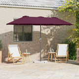 Garden Parasol Bordeaux Red 370 x 197 x 239 cm 42003373