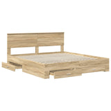 Bed Frame with Drawer Sonoma Oak 180 x 200 cm Engineered Wood 3408231