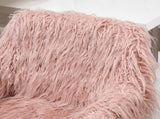 Faux Fur Desk Chair, Rolling Swivel Makeup Chair with Adjustable Height, Armrets for Home Office, T3398P551669
