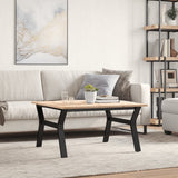 Coffee Table Y-Frame 90x90x45 cm Solid Wood Pine and Steel 3282709